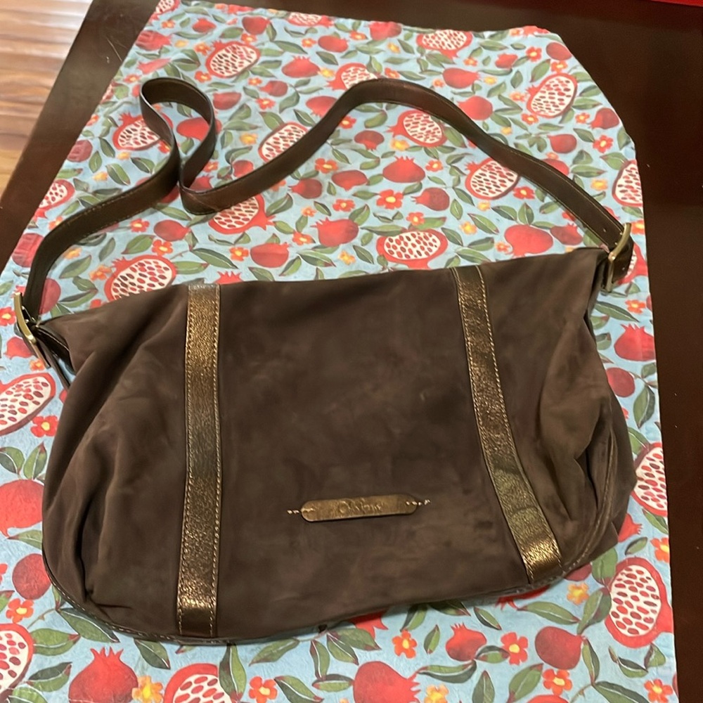 Brown and bronze Cole Haan shoulder bag